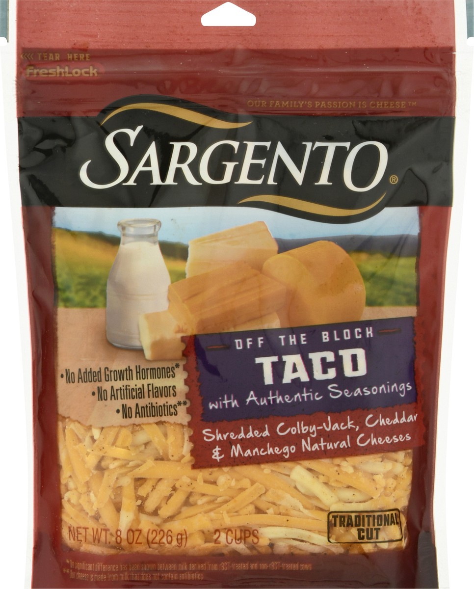 slide 7 of 10, Sargento Shredded Taco Natural Cheese with Authentic Seasonings, 8 oz, 8 oz