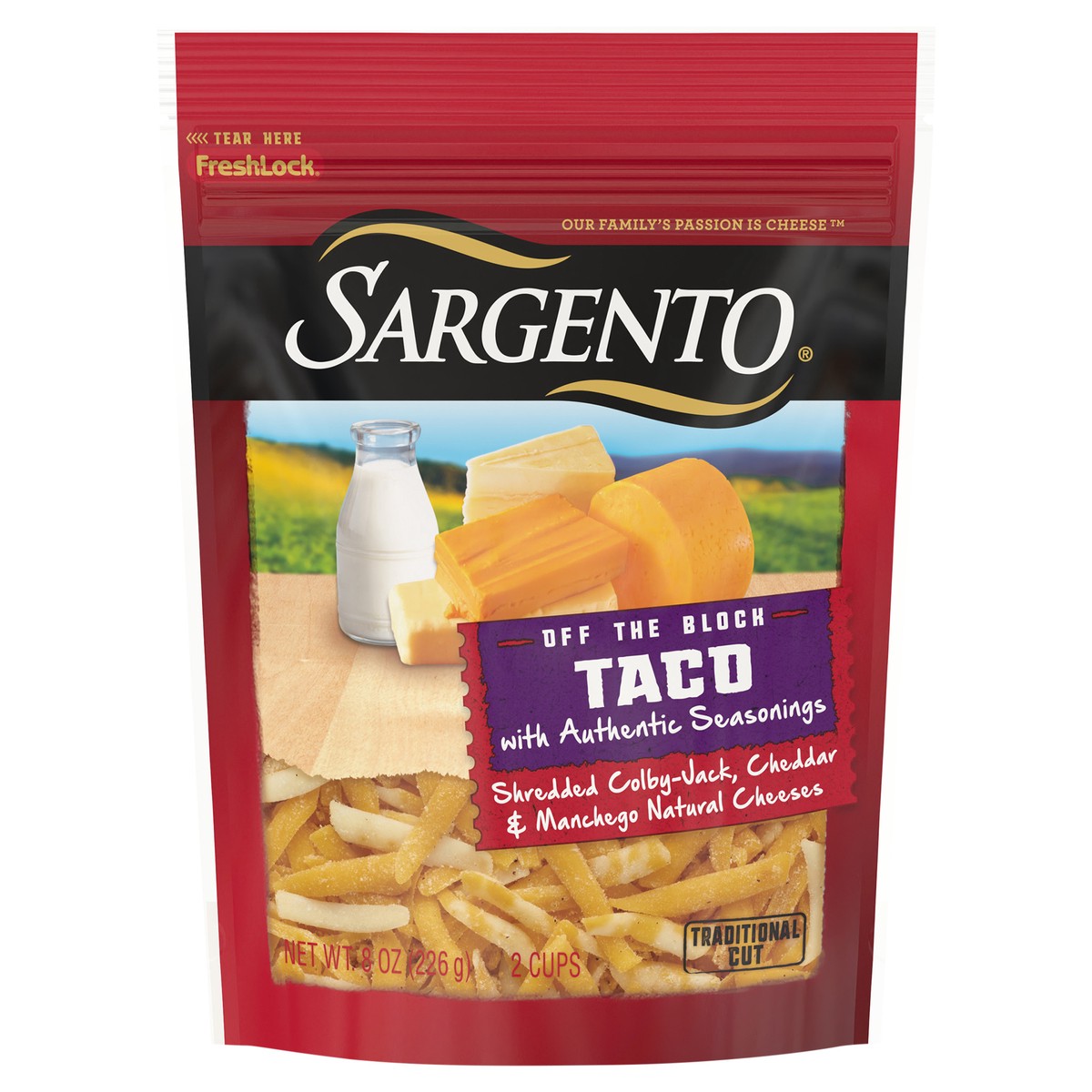 slide 1 of 10, Sargento Shredded Taco Natural Cheese with Authentic Seasonings, 8 oz, 8 oz