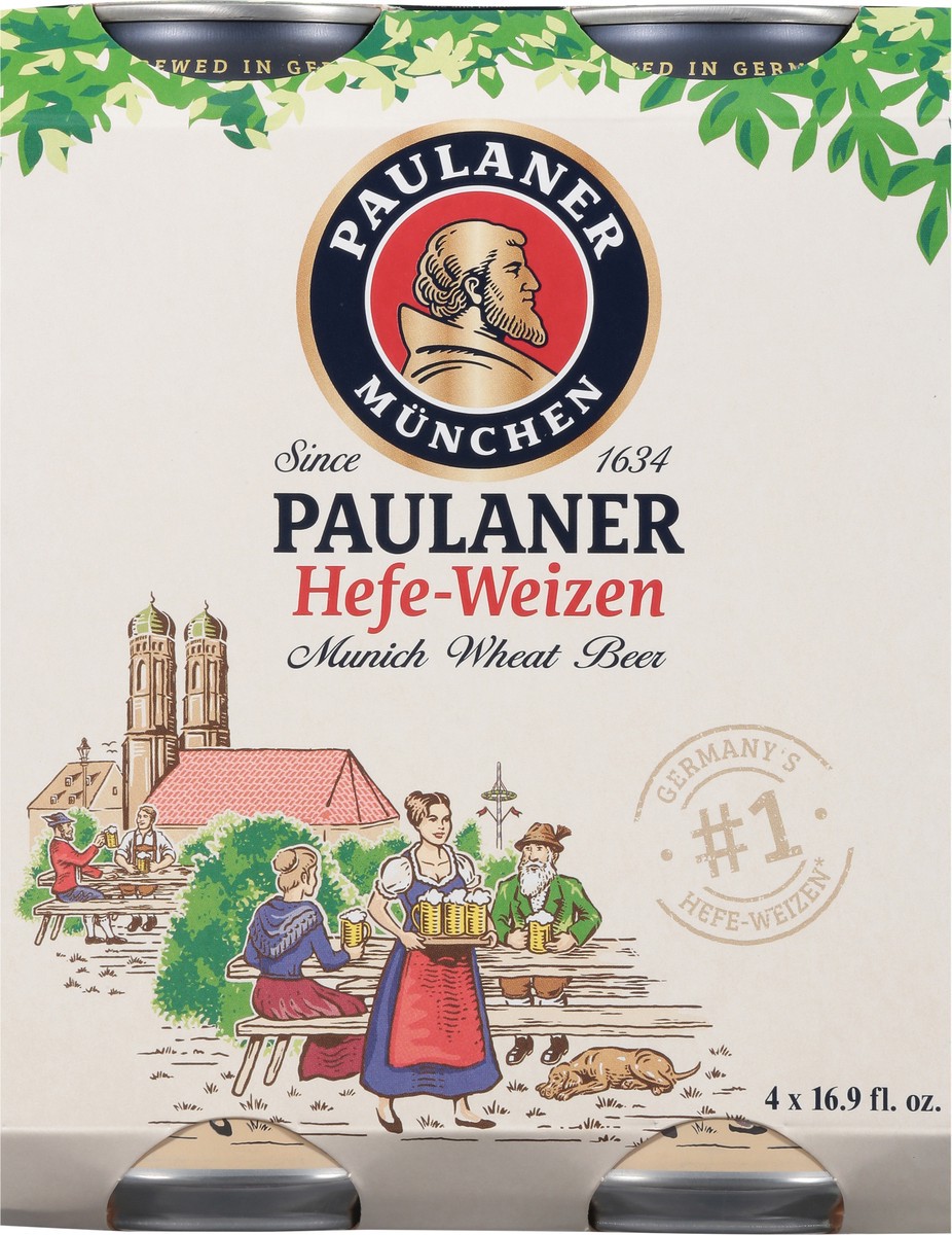 slide 2 of 9, Paulaner Hefe-Weizen Munich Wheat Beer 4 - 16.9 fl oz Cans, 4 ct