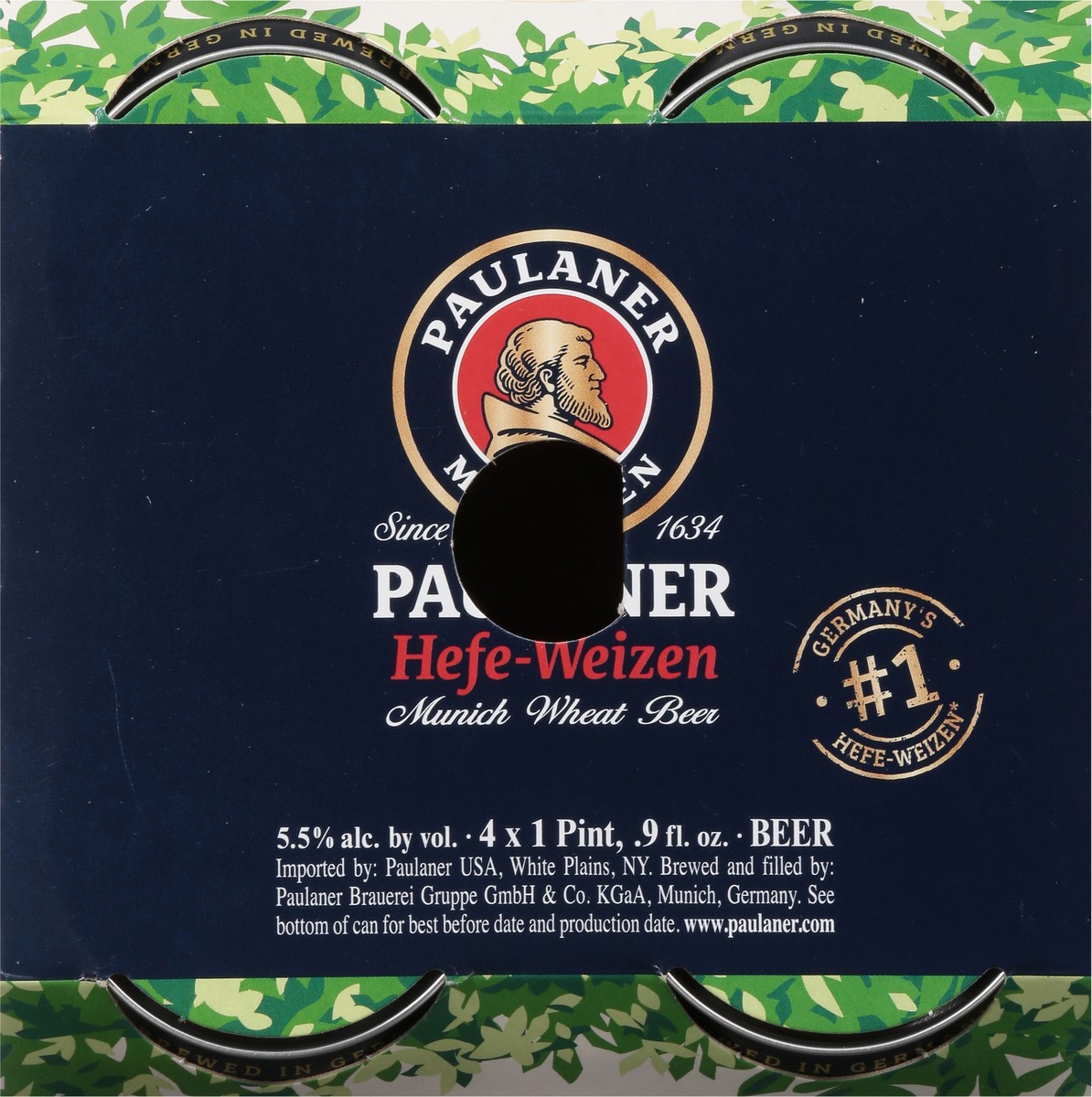 slide 5 of 9, Paulaner Hefe-Weizen Munich Wheat Beer 4 - 16.9 fl oz Cans, 4 ct