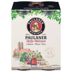 Paulaner Hefe-Weizen Munich Wheat Beer 4 - 16.9 fl oz Cans