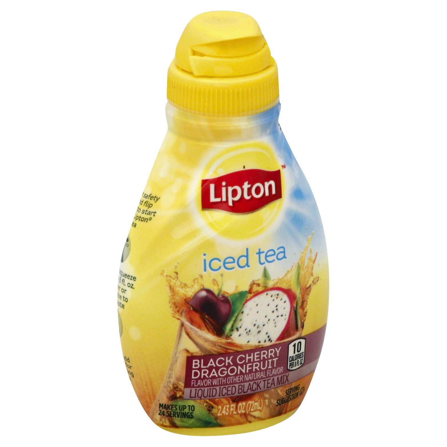 slide 1 of 1, Lipton Tea & Honey Liquid Black Cherry Dragonfruit Iced Tea Mix, 2.43 fl oz