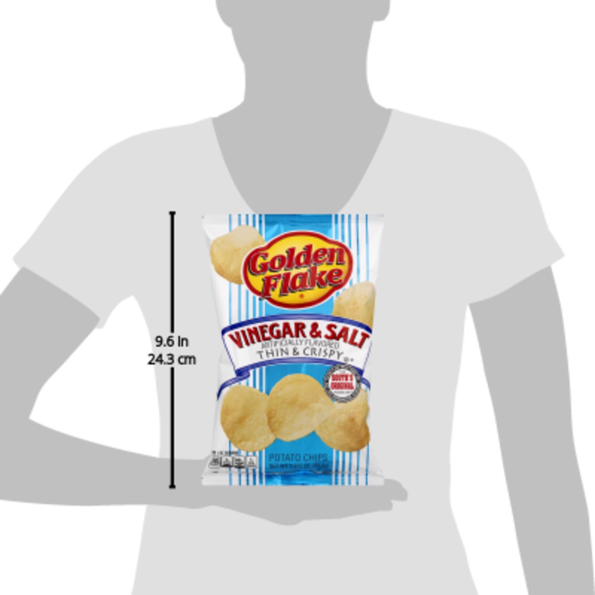 slide 4 of 11, Golden Flake Thin & Crispy Potato Chips Vinegar & Salt, 2.875 oz