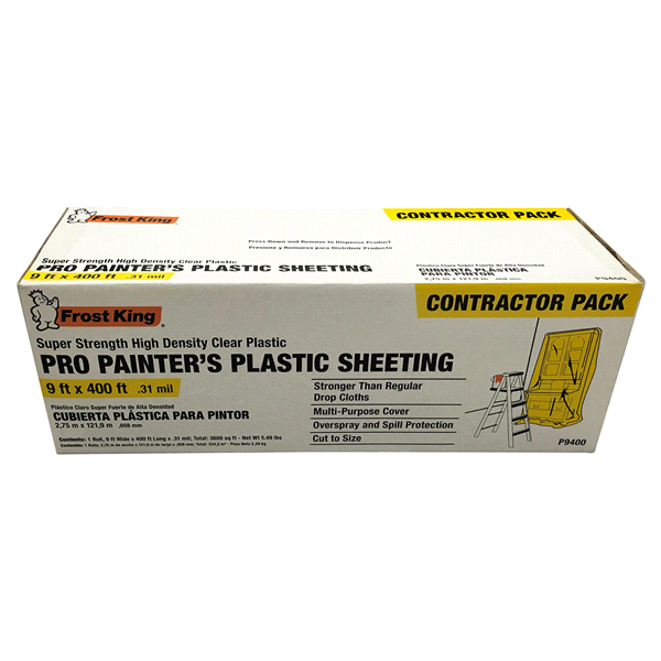 slide 1 of 2, Frost King Pro Painter's Plastic Sheeting, 9 ft x 400 ft, 400 ft