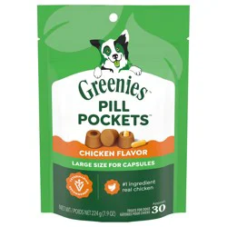 Greenies Pill Pockets Chicken Flavor Treats for Dogs Capsule Size 7.9 oz