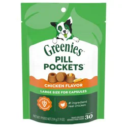Greenies Pill Pockets Chicken Flavor Treats for Dogs Capsule Size 7.9 oz