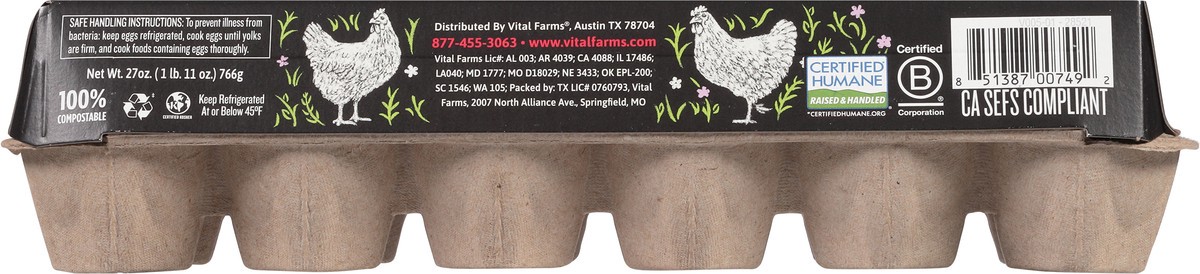 slide 8 of 9, Vital Farms Extra Large Pasture Raised Eggs 12 ea, 12 ct