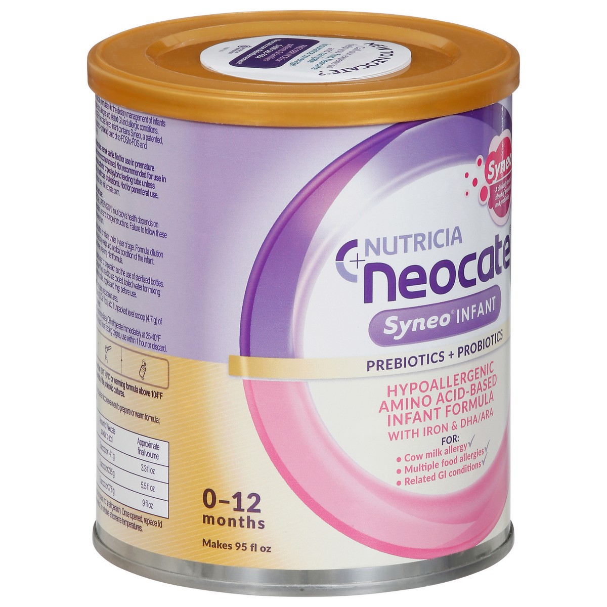 slide 7 of 14, Nutricia Neocate Nutricia Syneo Prebiotics + Probiotics Infant Formula, 14.1 oz