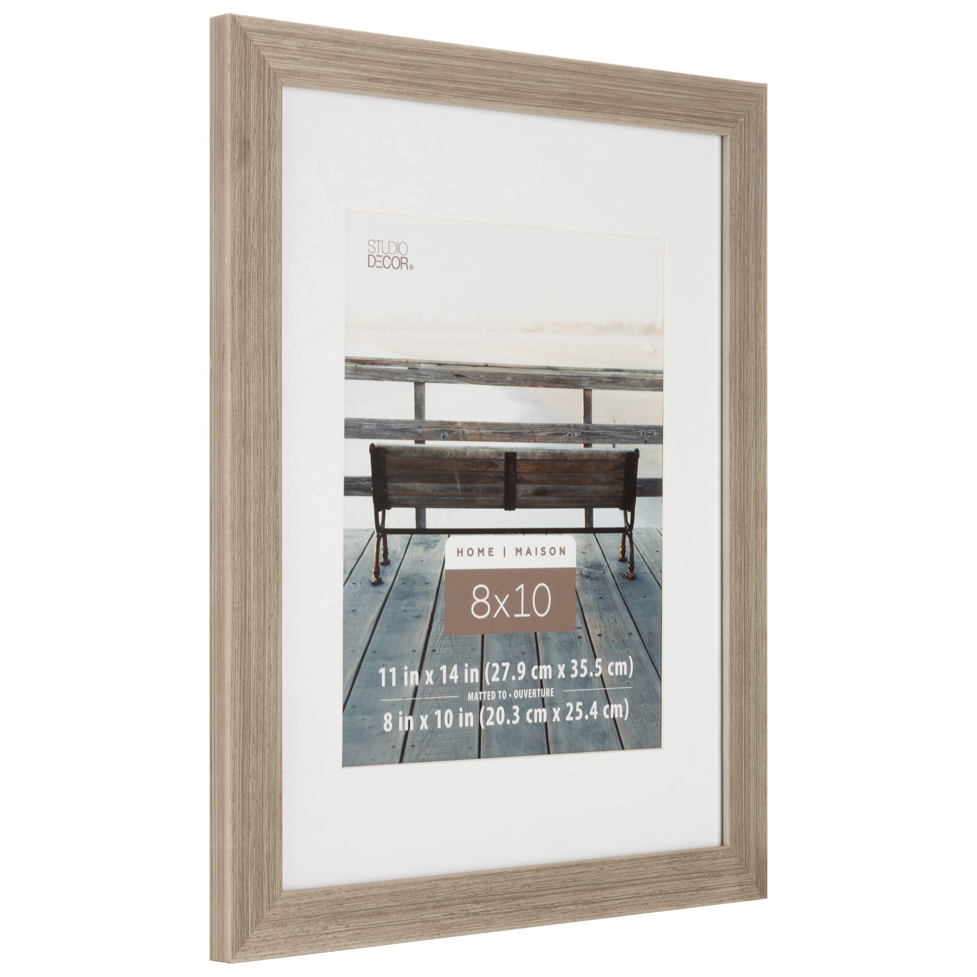 slide 3 of 5, Home 8" X 10" Gray Frame With Mat By Studio Decor, 8 in x 10 in