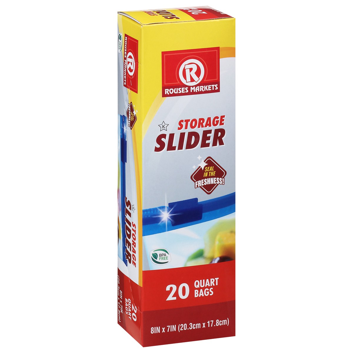 slide 3 of 9, Rouses Markets Storage Slider Quart Bags 20 ea, 20 ct