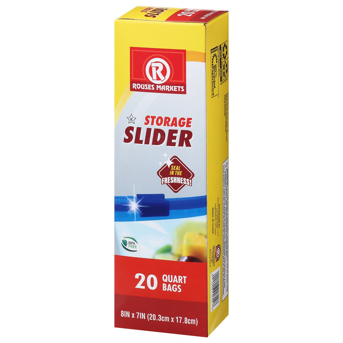 slide 6 of 9, Rouses Markets Storage Slider Quart Bags 20 ea, 20 ct