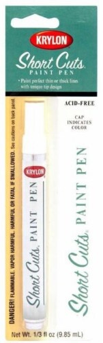 slide 1 of 1, Krylon Short Cut Gloss White Paint Pen, 0.33 oz