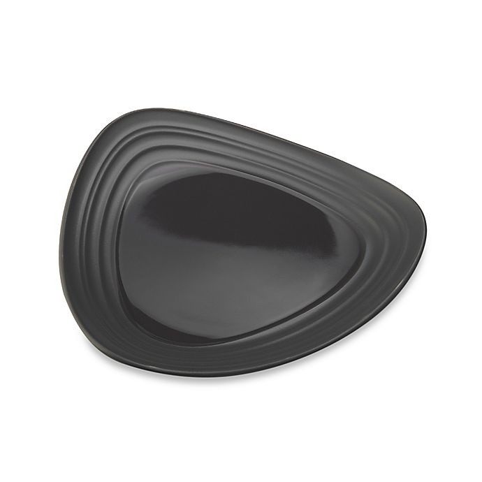 slide 1 of 1, Mikasa Swirl Triangle Salad Plate - Graphite, 1 ct