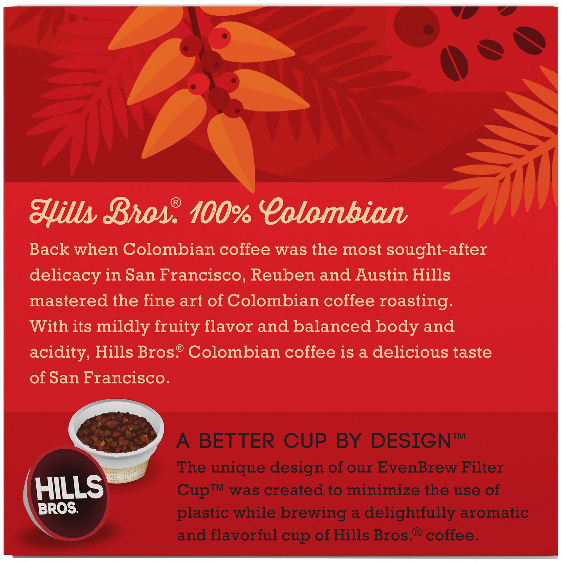 slide 2 of 7, Hills Bros. 100% Colombian Medium Roast Single-Serve Pods - 12 ct, 12 ct