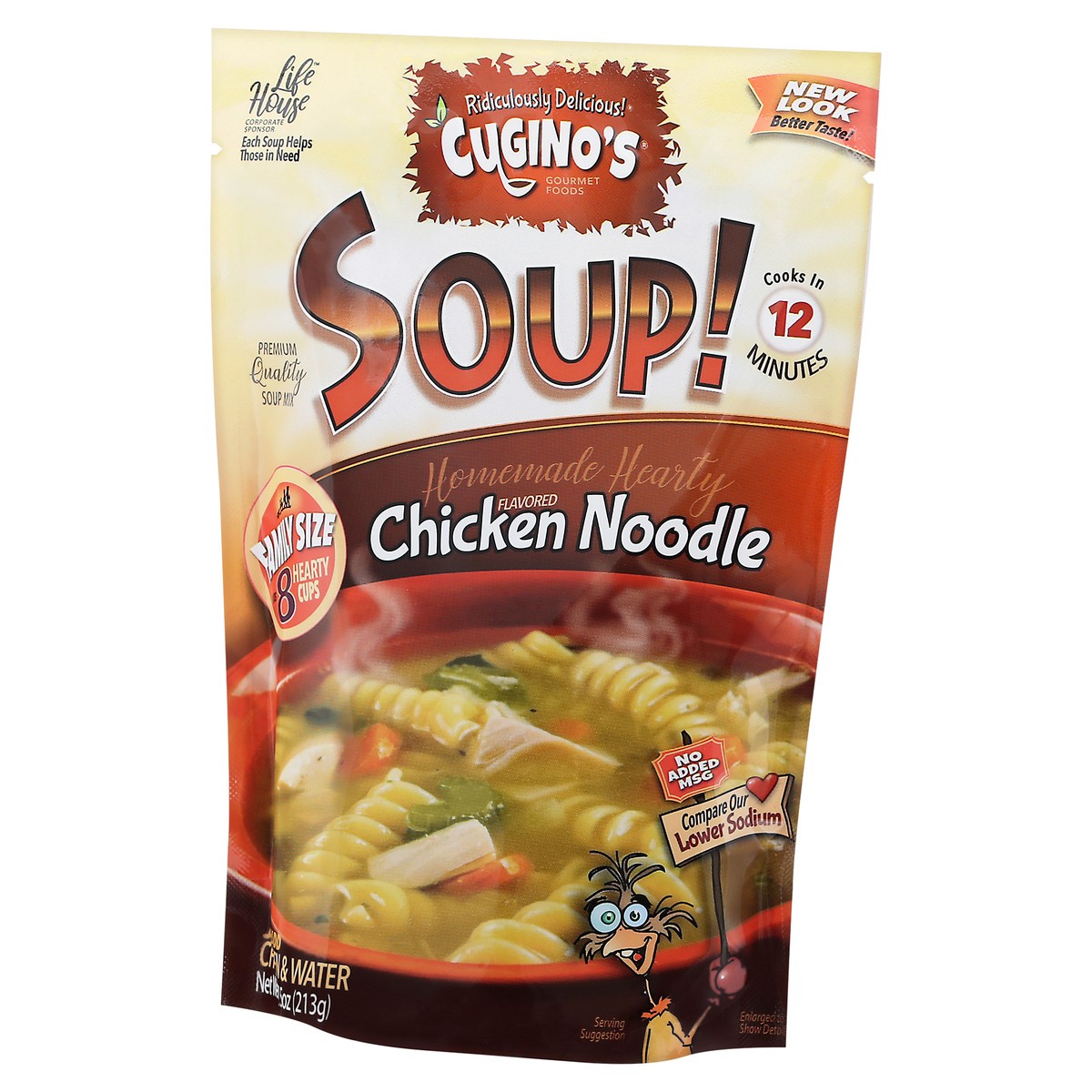 slide 3 of 9, Cugino's Family Size Chicken Noodle Flavored Soup Mix 7.5 oz Pouch, 7.5 oz