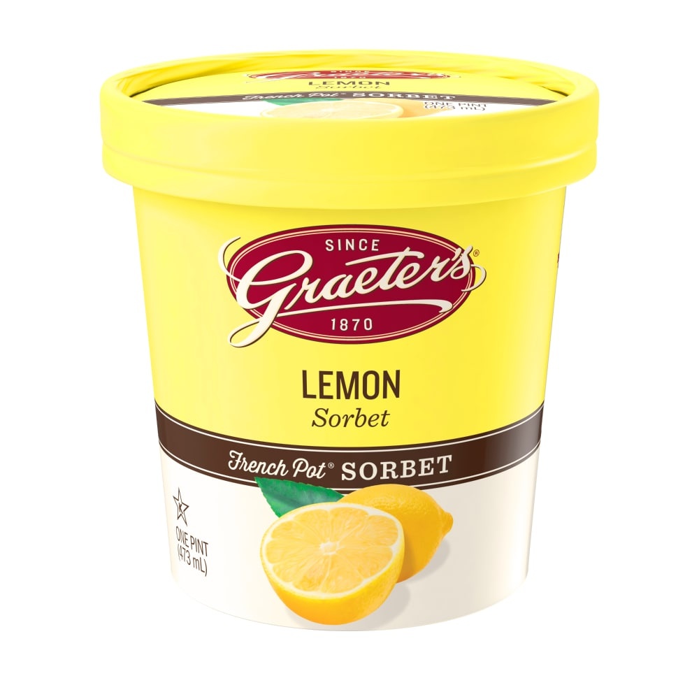 slide 1 of 1, Graeter's Lemon Sorbet, 16 oz