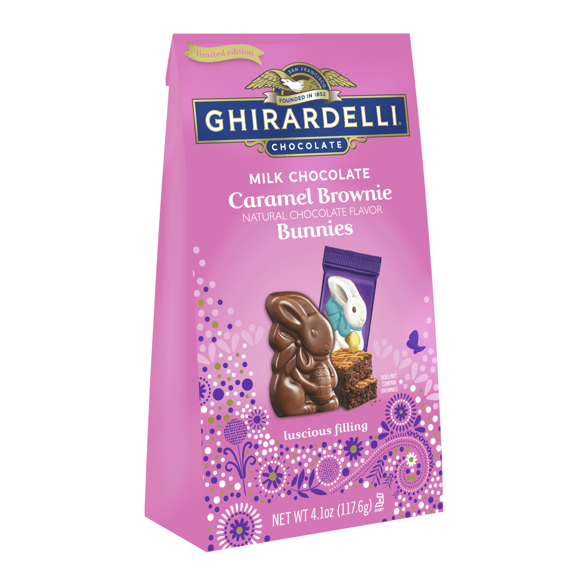 slide 1 of 3, Ghirardelli Ea Ghir Caramel Brownie Bunnies - 4.1 oz, 4.1 oz