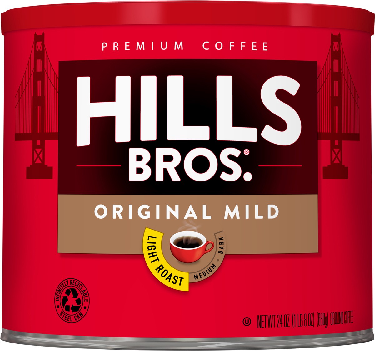 slide 7 of 7, Hills Bros. Hills Brothers Mild Roast Orgnc Blend Coffee - 24 oz, 24 oz