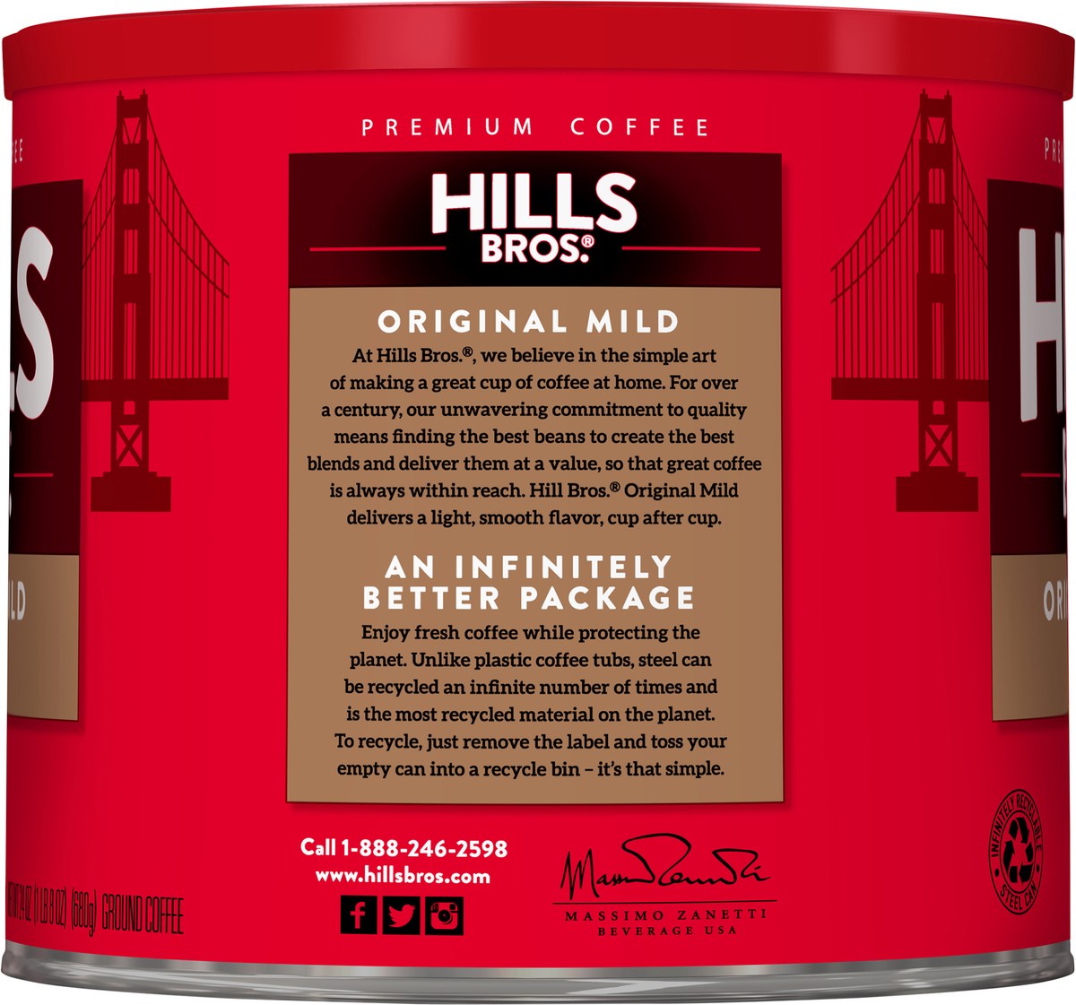 slide 6 of 7, Hills Bros. Hills Brothers Mild Roast Orgnc Blend Coffee - 24 oz, 24 oz