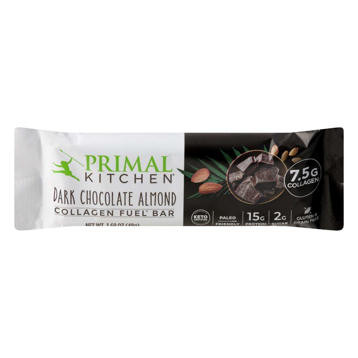 slide 1 of 1, Primal Kitchen Collagen Fuel Bar Dark Chocolate Almond, 1.7 oz