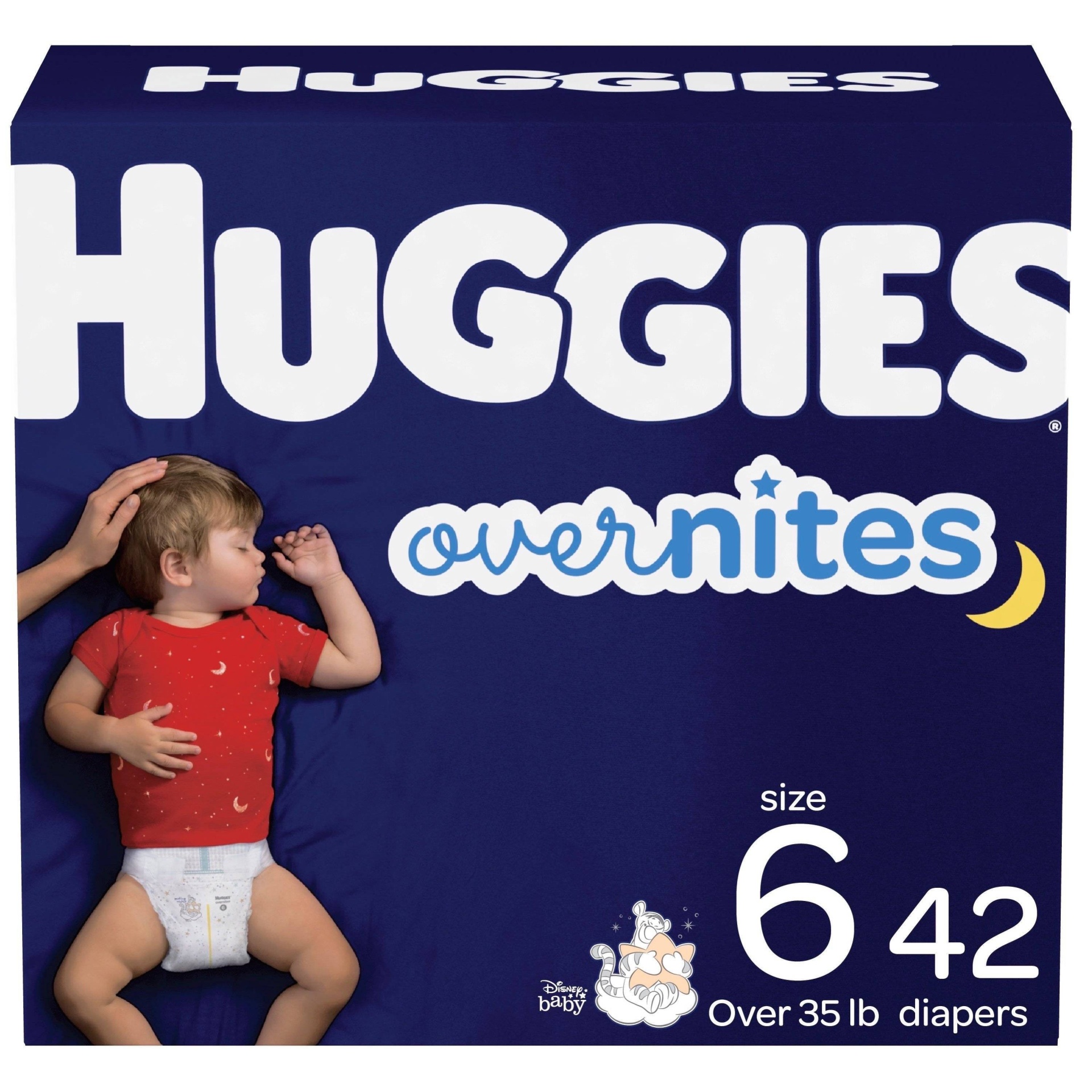 slide 1 of 3, Huggies Disposable Overnight Diapers - Size 6 - 42ct, 54 ct