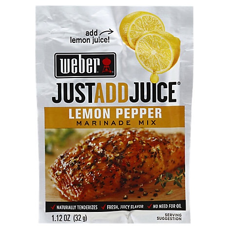 slide 1 of 1, Weber Justaddjuice Lemon Pepper Marinade, 1.12 oz