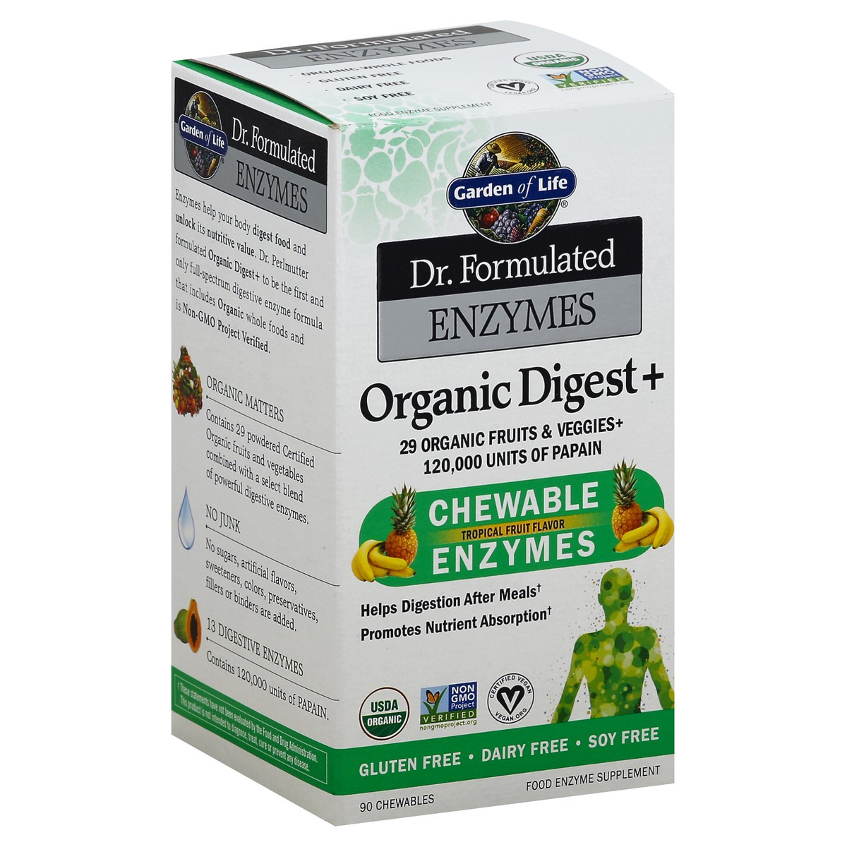 slide 5 of 5, Garden of Life Enzymes, Chewable, Tropical Fruit Flavor, 90 ct