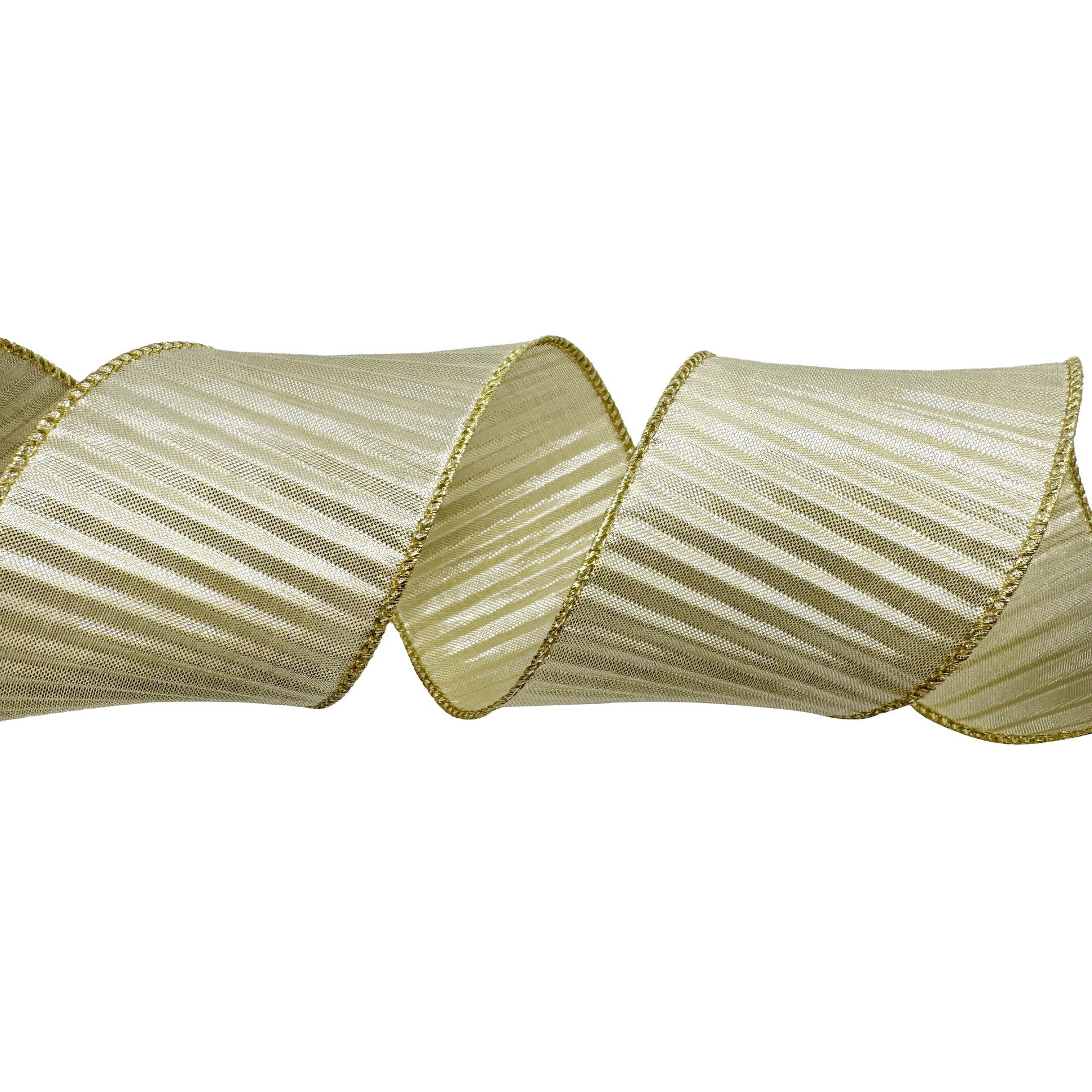 slide 2 of 3, 2.5" X 80ft. Gold Spiral Wired Ribbon By Celebrate It, 2.5 in x 80 ft