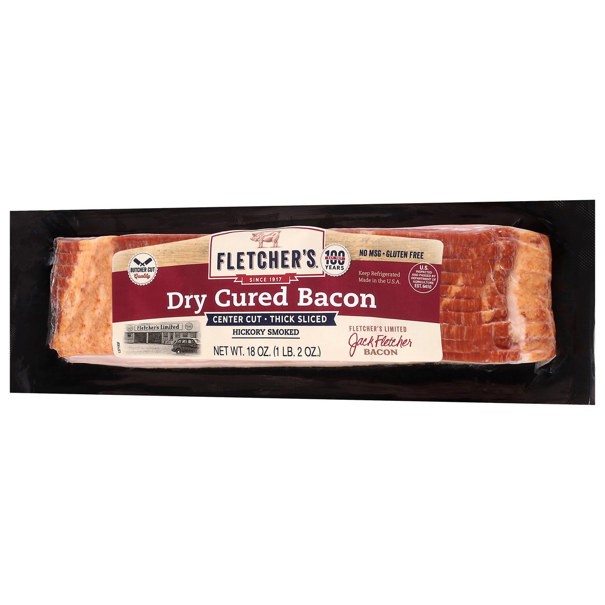slide 4 of 4, Fletchers Dry Cured Bacon - 18 OZ, 18 oz