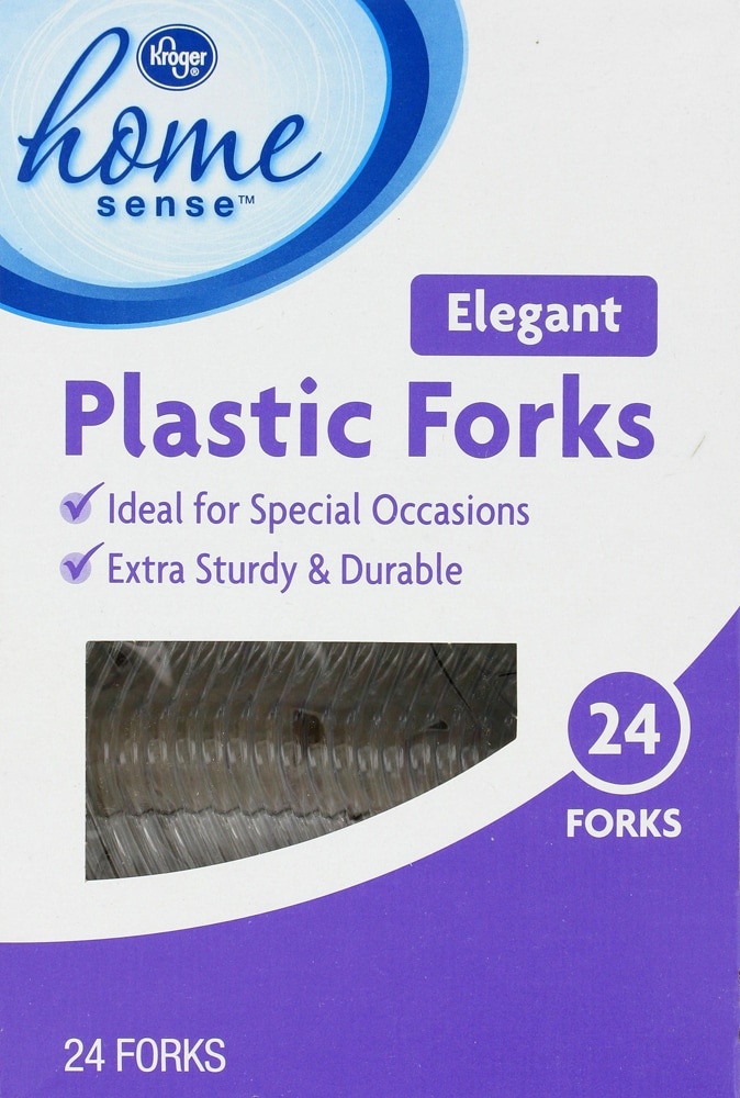 slide 1 of 1, Kroger Home Sense Elegant Plastic Forks, 24 ct