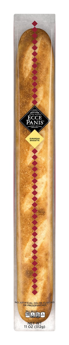 slide 1 of 1, Ecce Panis Hand Crafted Stone Baked European Baguette Gourmet Artisan Breads, 11 oz