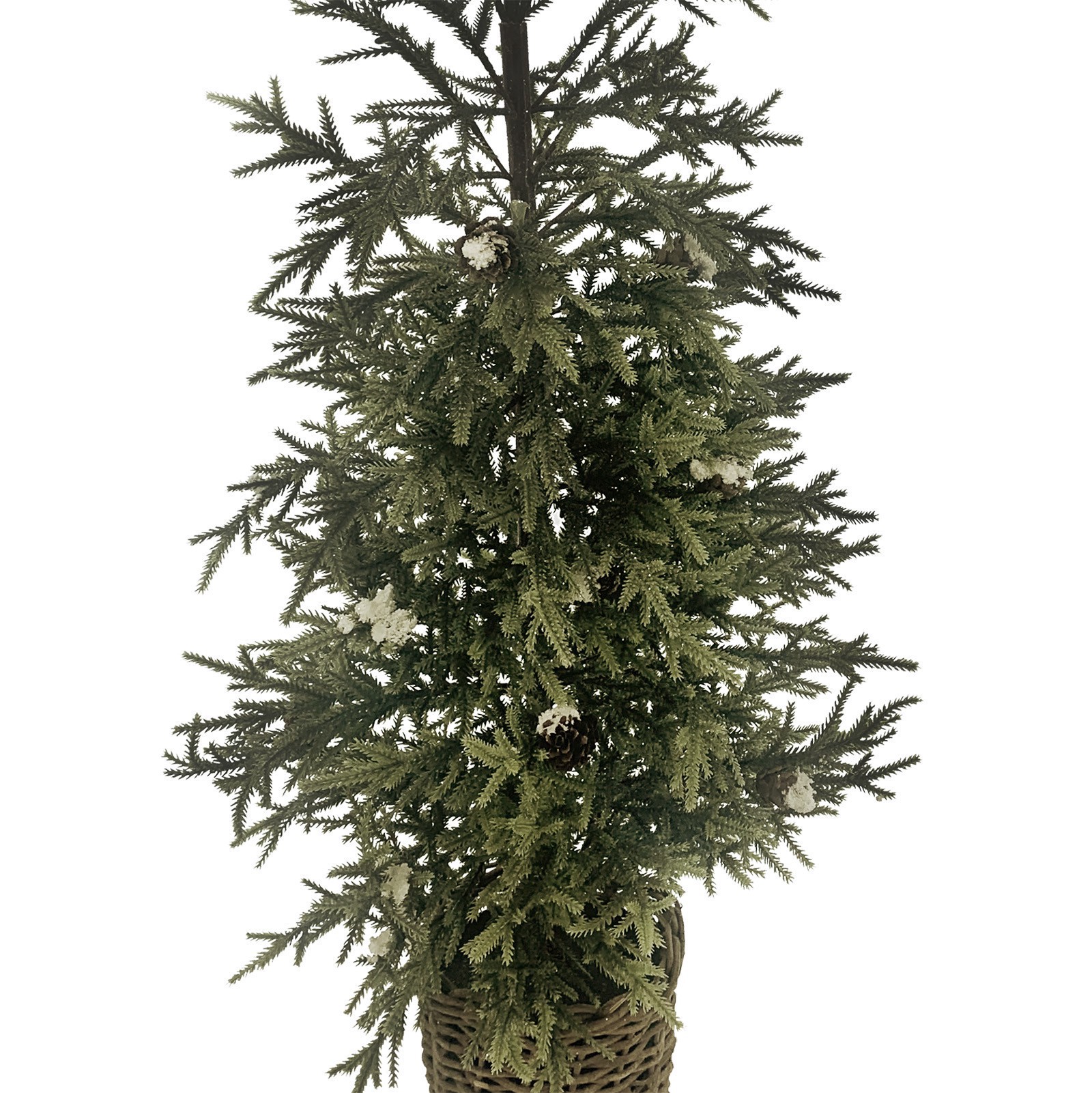 slide 2 of 2, 3ft. Unlit Snowy Pine & Pinecone Artificial Christmas Tree In Basket By Ashland, 15 in x 15 in x 36 in