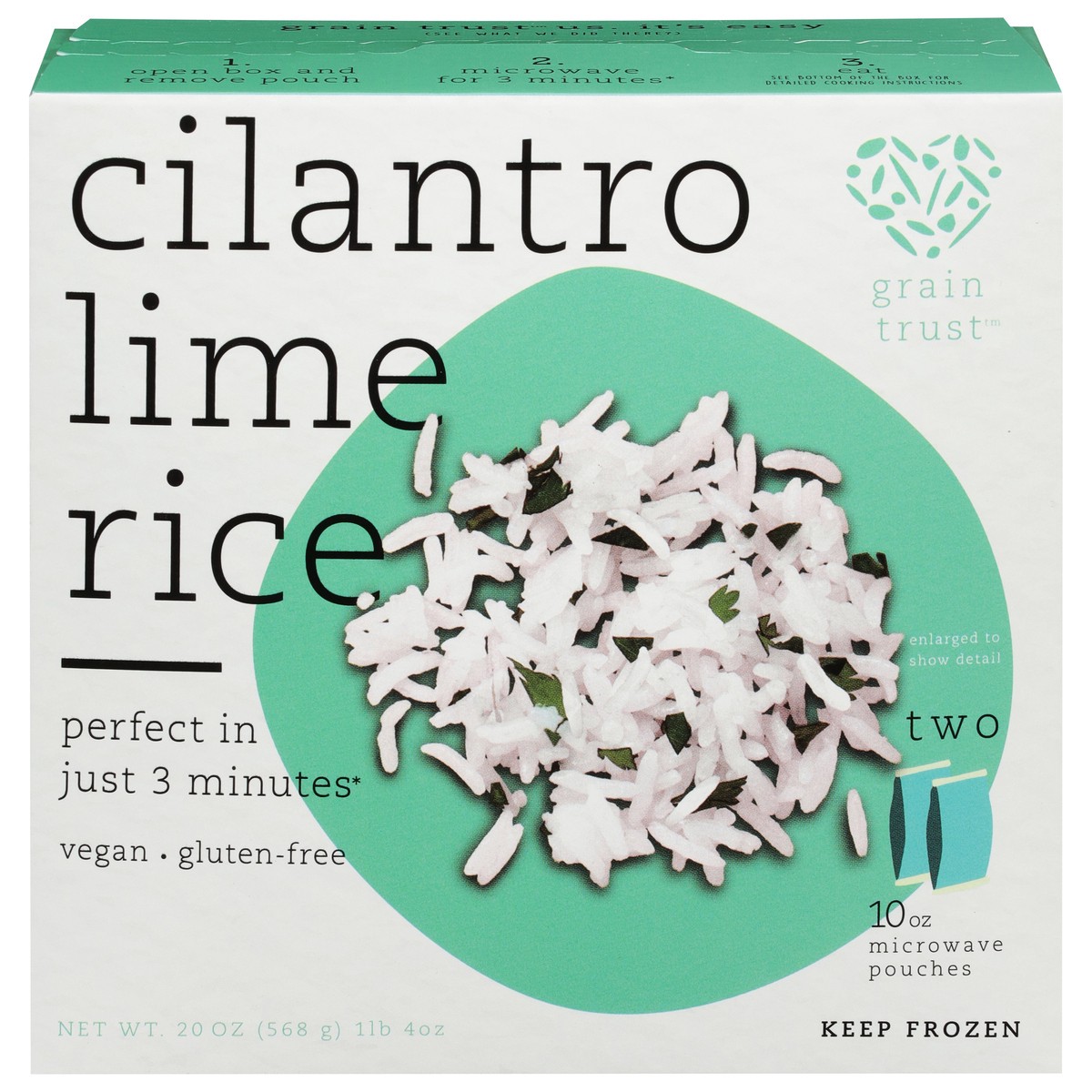 slide 3 of 13, Grain Trust Cilantro Lime Rice 2 - 10 oz Pouches, 