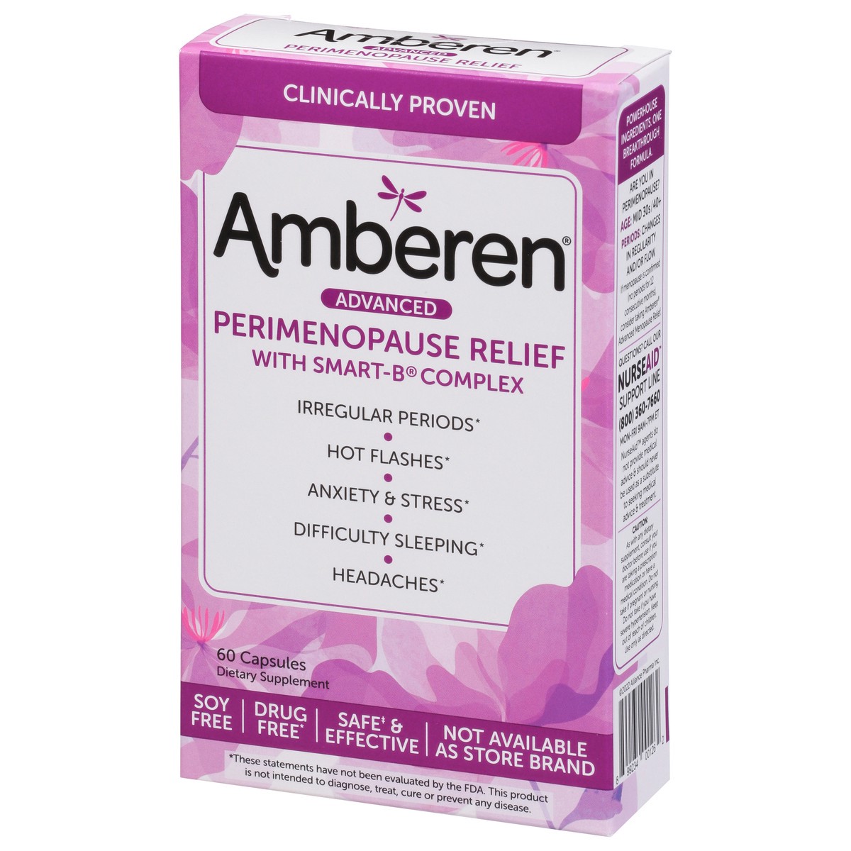 slide 5 of 9, Amberen Capsules Advanced Perimenopause Relief with Smart-B Complex 60 ea, 60 ct