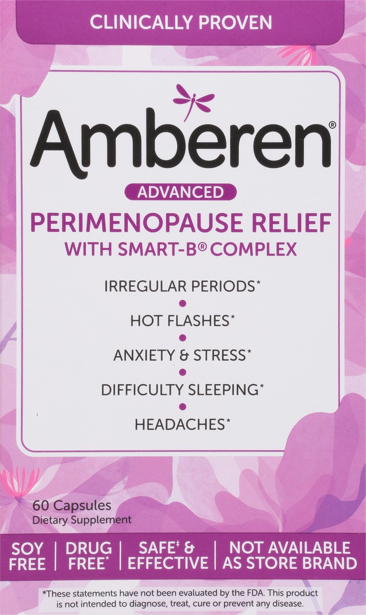 slide 7 of 9, Amberen Capsules Advanced Perimenopause Relief with Smart-B Complex 60 ea, 60 ct