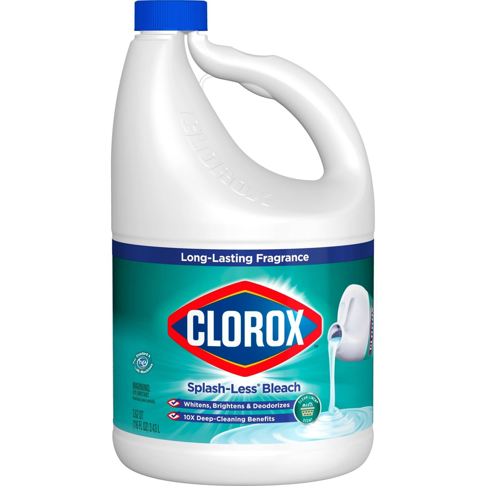 slide 1 of 1, Clorox Splash-Less Bleach, Clean Linen Scent, 116 oz