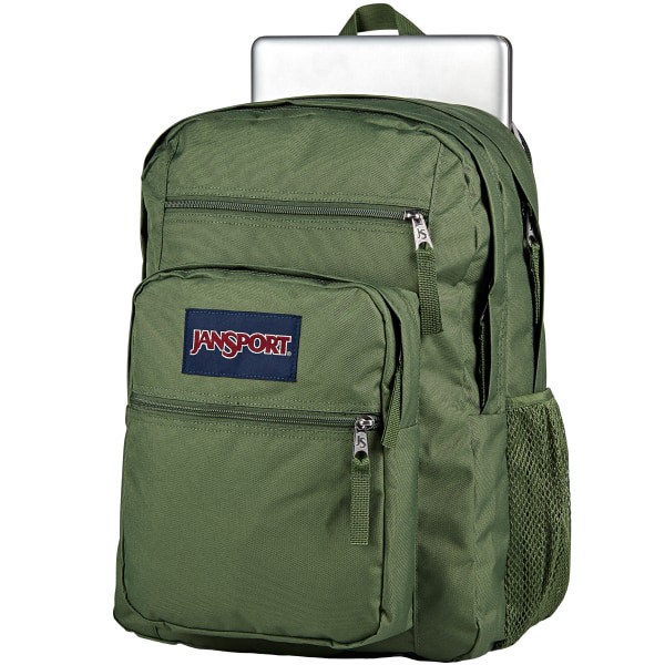 slide 8 of 8, JanSport Big Student Backpack With 15"" Laptop Pocket, 55% Recycled, Cargo Green, 1 ct