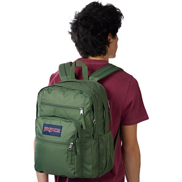 slide 3 of 8, JanSport Big Student Backpack With 15"" Laptop Pocket, 55% Recycled, Cargo Green, 1 ct