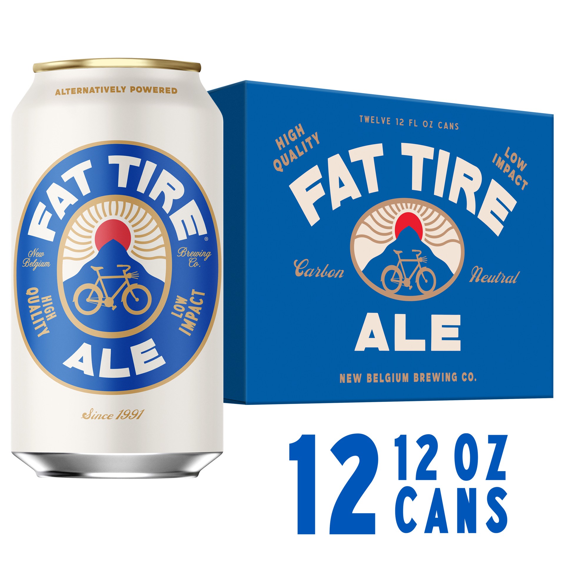 slide 1 of 4, New Belgium Fat Tire Ale Beer, 12 Pack, 12 fl oz Cans, 12 ct; 12 fl oz