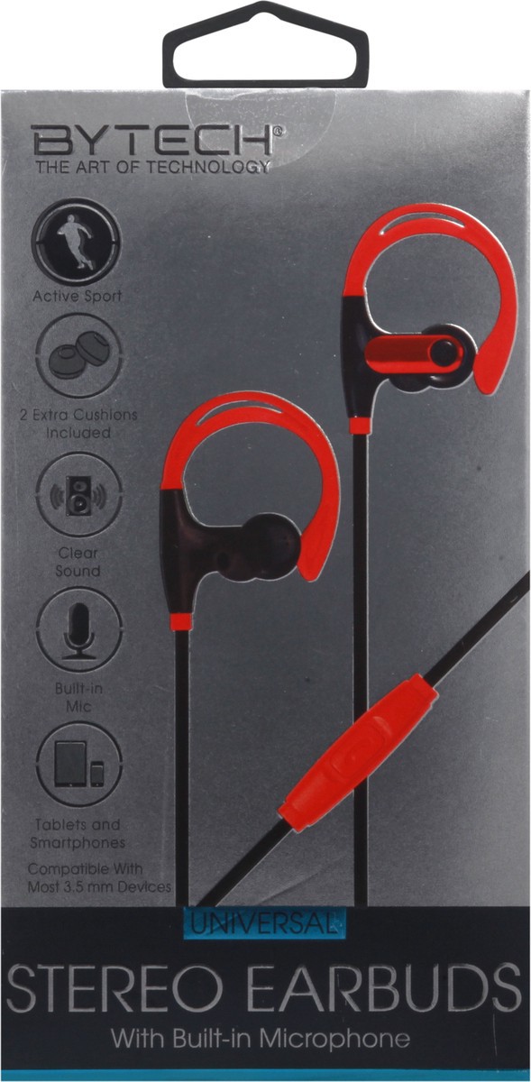 slide 10 of 12, Bytech Microphone Stereo Earbuds 1 ea, 1 ea