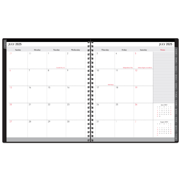 slide 2 of 5, Office Depot 2025-2026 Office Depot® Brand 18-Month Academic Planner, 9"" x 11"", 30% Recycled, Black, July 2025 To December 2026, 1 ct