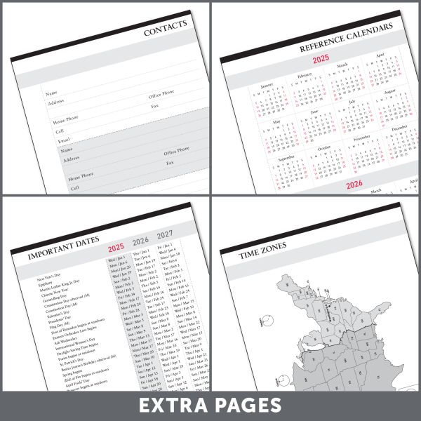 slide 5 of 5, Office Depot 2025-2026 Office Depot® Brand 18-Month Academic Planner, 9"" x 11"", 30% Recycled, Black, July 2025 To December 2026, 1 ct