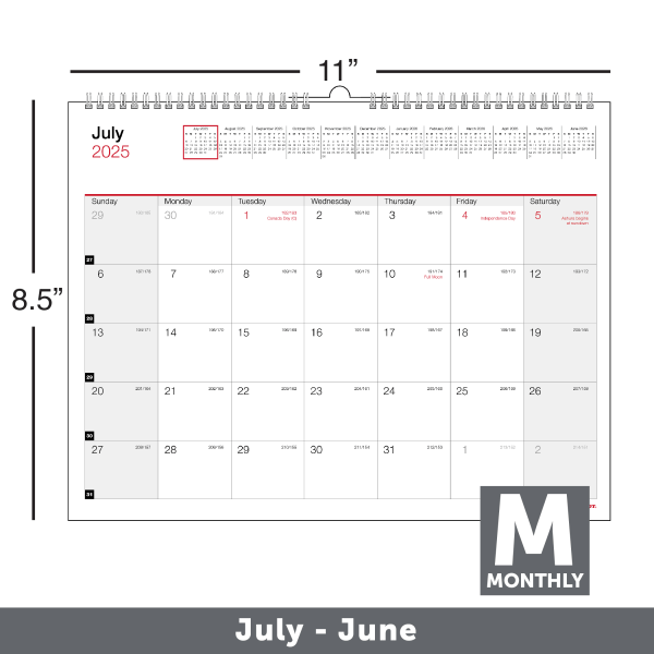 slide 2 of 2, Office Depot 2025-2026 Office Depot® Brand Monthly Academic Wall Calendar, 11"" x 8-1/2"", 30% Recycled, July 2025 To June 2026, 1 ct