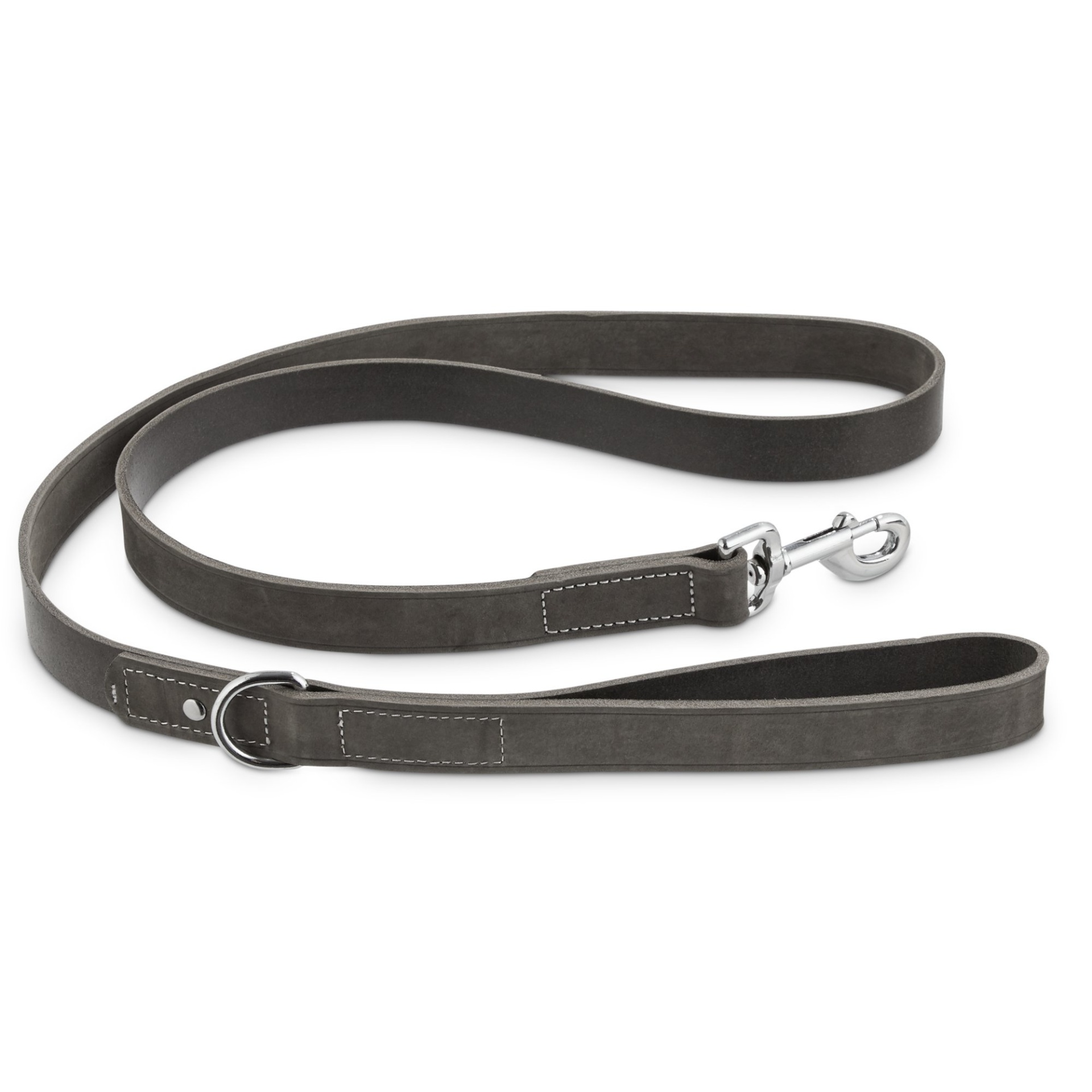 slide 1 of 1, Bond & Co. Gray Suede Leather Dog Leash, SM