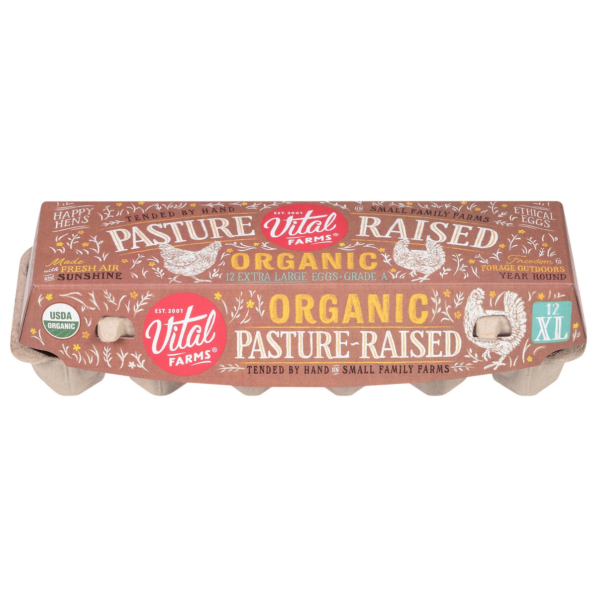 slide 1 of 10, Vital Farms Pasture Raised Organic Grade A XL Eggs, 12 ct