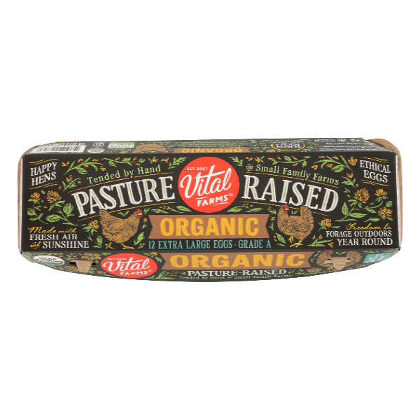 slide 1 of 1, Vital Farms Pasture Raised Organic Grade A XL Eggs, 12 ct