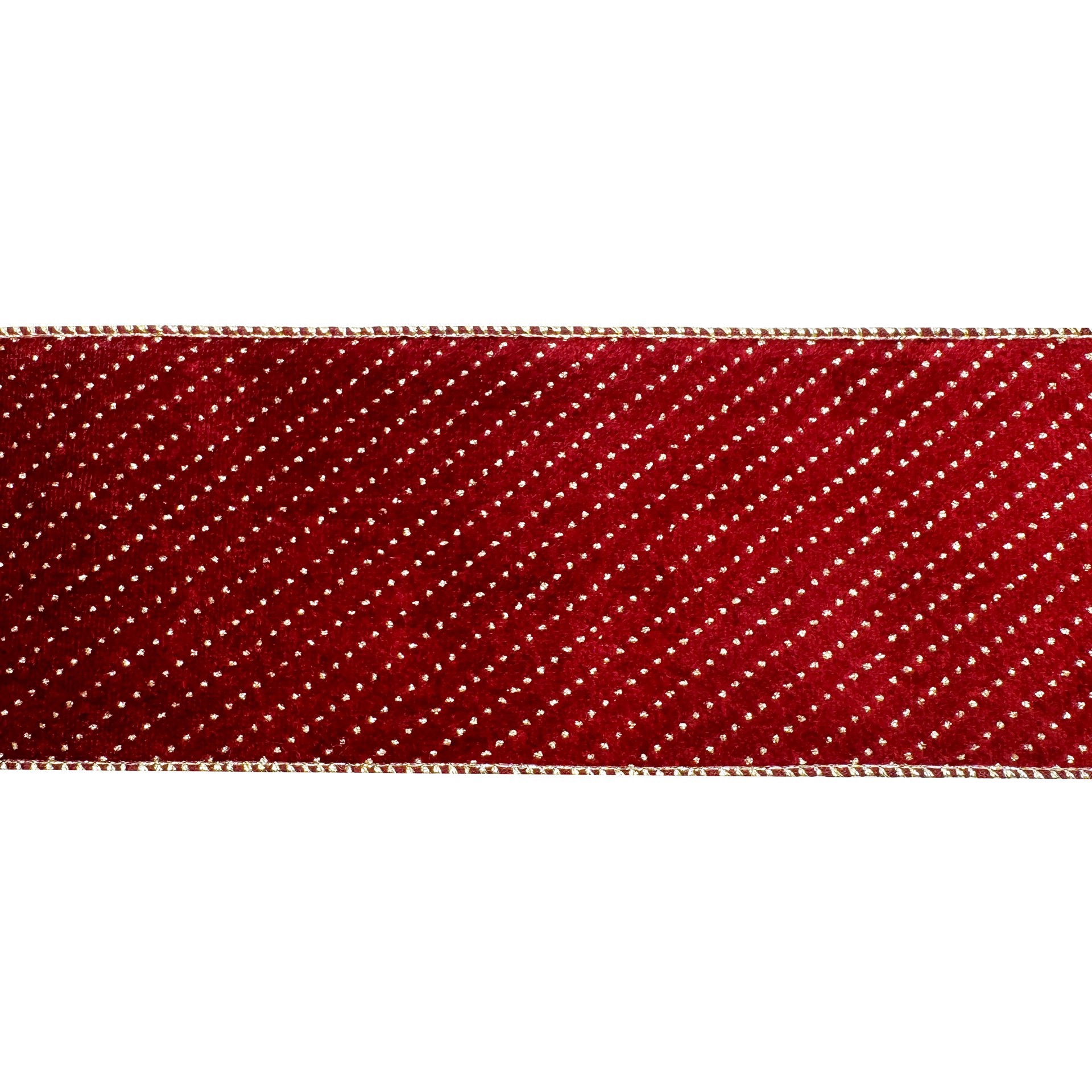 slide 2 of 3, 3.5" X 20ft. Burgundy & Gold Glitter Dots Wired Velvet Ribbon By Celebrate It, 3.5 in x 20 ft