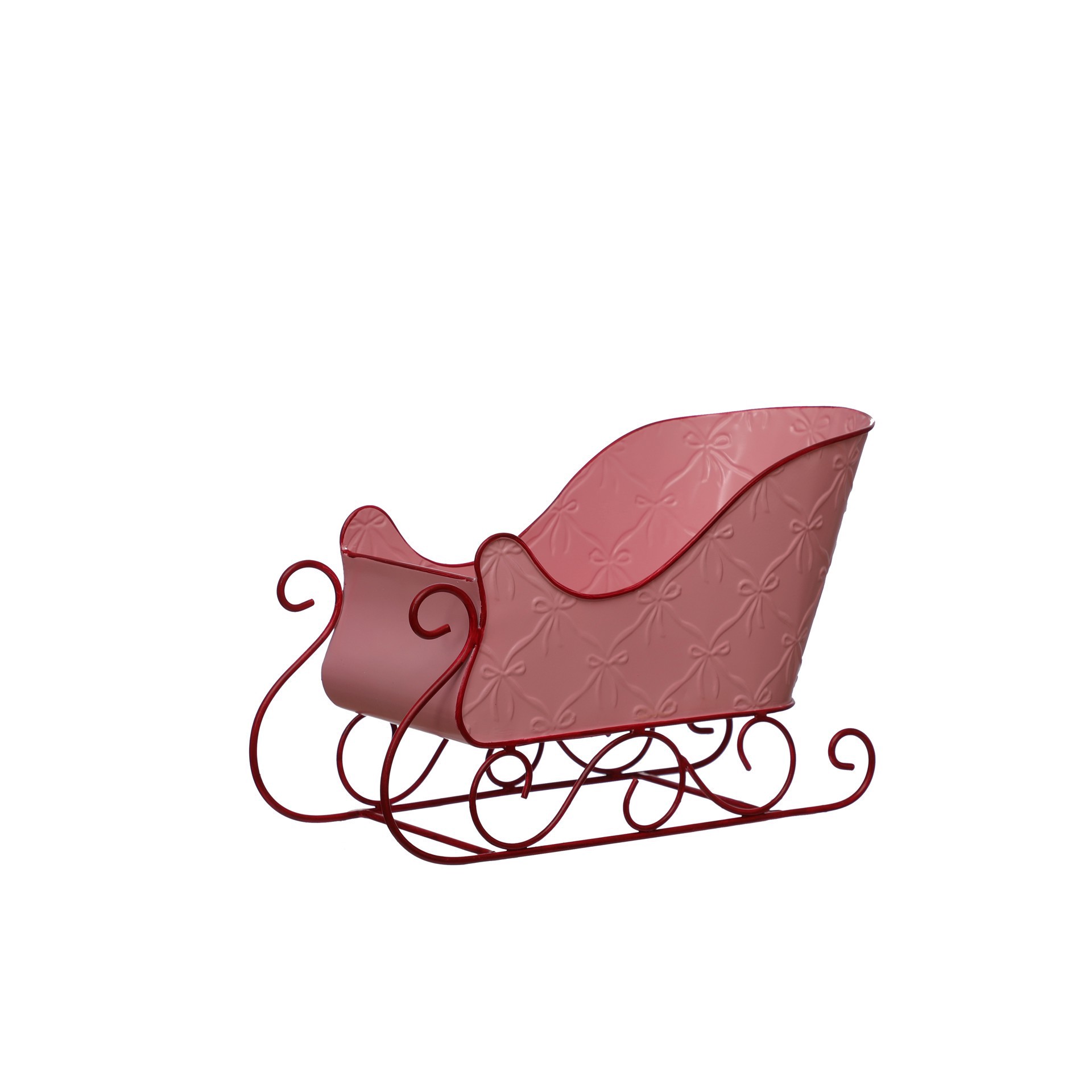 slide 3 of 3, 14.75" Pink Bows Sleigh Tabletop Decor By Ashland, 14.75 in x 6.25 in x 8.75 in