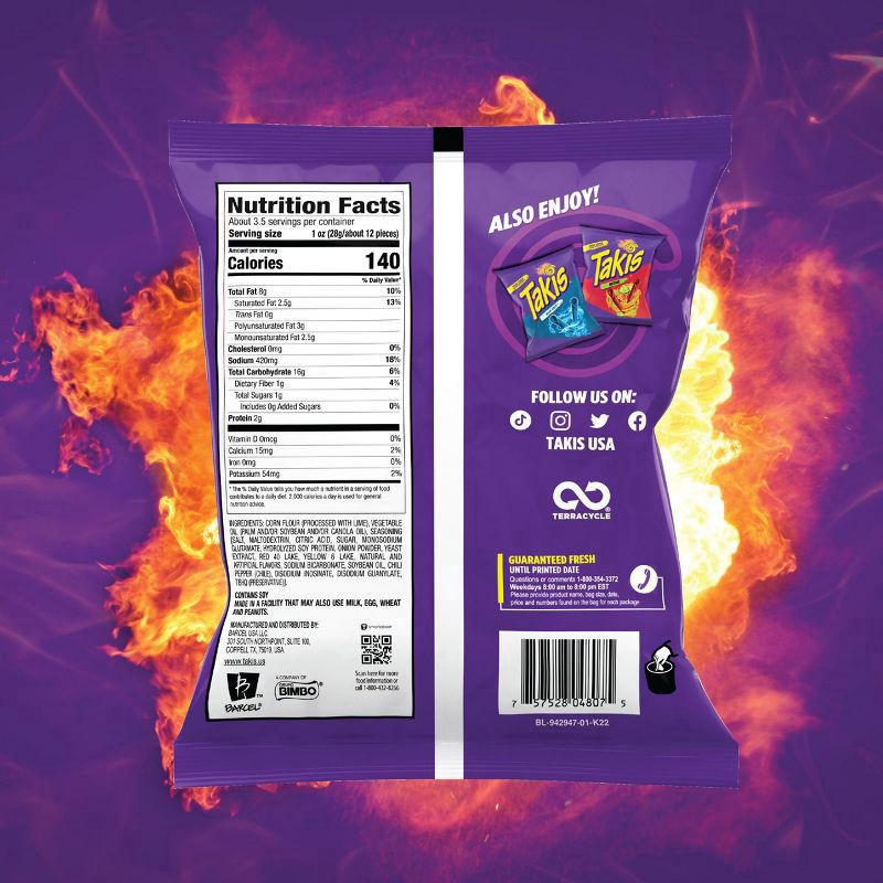 slide 4 of 5, Takis Extreme Fuego Tortilla Chips 3.25 oz, 3.25 oz