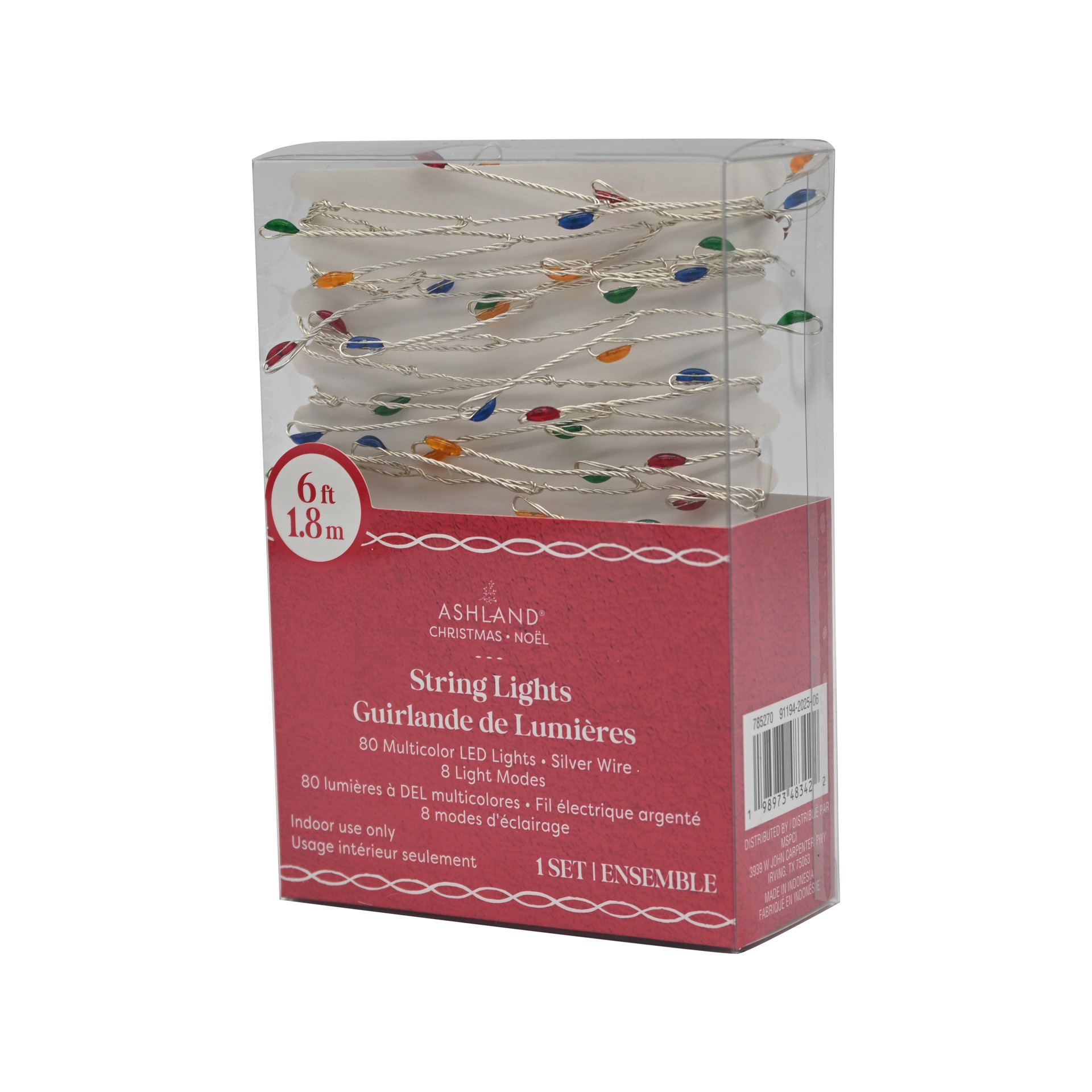 slide 2 of 3, 80ct. Multicolor Led Firecracker String Lights On Silver Wire By Ashland, 80 ct